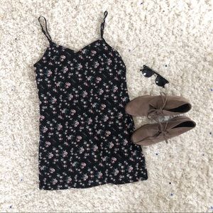 SALE black floral slip dress